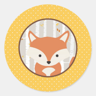 Woodland Fall / Winter Baby Dusche Gefallen Runder Aufkleber