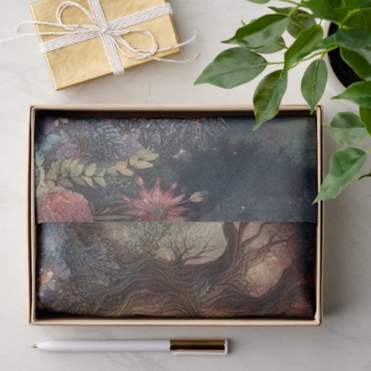 Woodland Fantasy Blume Einhorn Decoupage Seidenpapier (Geschenk)