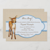 Woodland Fawn Babydusche Einladung (Vorne/Hinten)