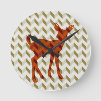 Woodland Fawn Wall Clock Runde Wanduhr