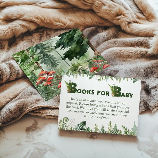 Woodland Fern Books for Baby Forest Green Mushroom Begleitkarte