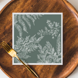 Woodland Fern Botanisches Hochzeitspapier Napkin Serviette