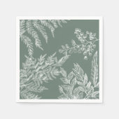 Woodland Fern Botanisches Hochzeitspapier Napkin Serviette (Vorderseite)