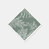 Woodland Fern Botanisches Hochzeitspapier Napkin Serviette (Ecke)