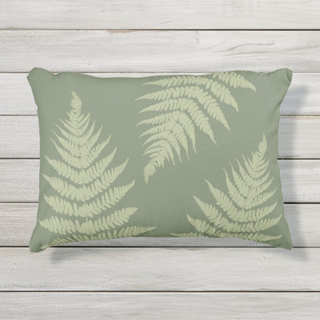 Woodland Fern hinterlässt kundenspezifische Hinter Kissen Für Draußen (Vorderseite)
