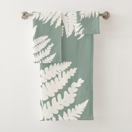 Woodland Fern Leaf Custom Background Colors  Badhandtuch Set (Insitu)