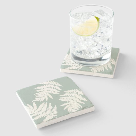 Woodland Fern Leaf Custom Background Colors Steinuntersetzer (Seitenansicht)