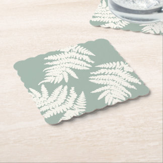 Woodland Fern Leaf Custom Background Colors  Untersetzer