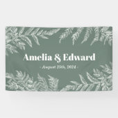Woodland Fern Wedding Welcome Green Banner (Horizontal)