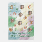 Woodland First Christmas Foto Baby Blanket Geschirrtuch (Vertikal)