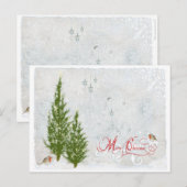 Woodland First Snow Weihnachtskarte Feiertagspostkarte (Vorne/Hinten)