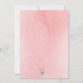 Woodland Floral Bunny Wcolor Script Baby Einladung (Rückseite)