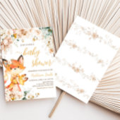 Woodland Floral Fox Babydusche Einladung