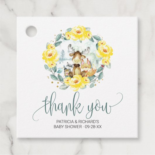 Woodland Floral Greenerenery Kinderdusche Vielen D Geschenkanhänger (Vorderseite)