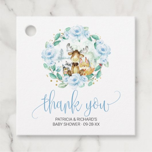 Woodland Floral Greenerenery Kinderdusche Vielen D Geschenkanhänger (Vorderseite)