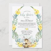 Woodland Floral Greenerity Baby Shower by Mail Inv Einladung (Vorderseite)