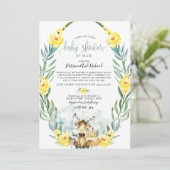 Woodland Floral Greenerity Baby Shower by Mail Inv Einladung (Stehend Vorderseite)