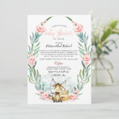 Woodland Floral Greenerity Kinderdusche per Mail Einladung (Stehend Vorderseite)