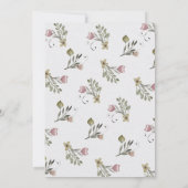 Woodland Floral Oh Deer Baby Dusche Einladung (Rückseite)