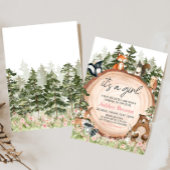 Woodland Floral Wood Slice Baby Dusche Einladung