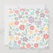 Woodland Floral Wreath Babydusche Einladung (Rückseite)