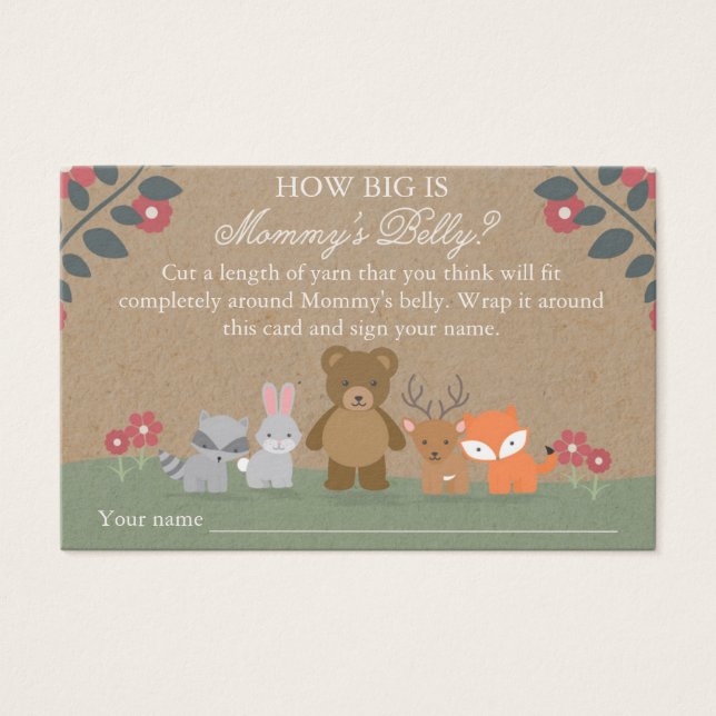 Woodland Florals Baby Shower Mommy's Bly Game (Vorderseite)