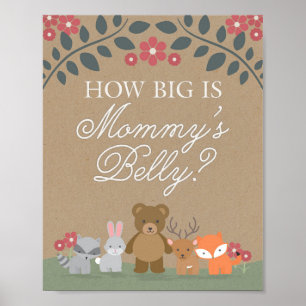 Woodland Florals Baby Shower Mommy's Bly Game Poster