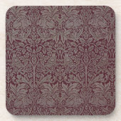 Woodland Foliage Red Rabbit William Morris Muster Getränkeuntersetzer (Vorderseite)