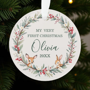 Woodland Foods Animal Baby First Christmas Ornament