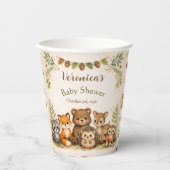Woodland Forest Animal Baby Shower Pappbecher (Vorderseite)