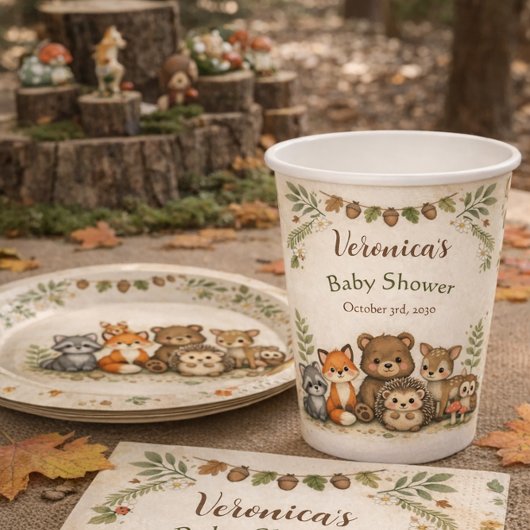 Woodland Forest Animal Baby Shower Pappbecher
