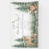 Woodland Forest Animals Adventure Baby Shower Banner (Vertikal)