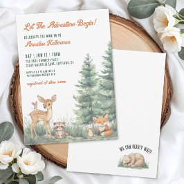 Woodland Forest Animals Adventure Baby Shower Einladung