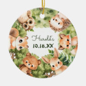Woodland Forest Animals Baby Boy Keramik Ornament (Vorne)