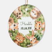 Woodland Forest Animals Baby Boy Keramik Ornament (Links)
