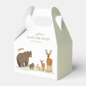 Woodland Forest Animals Baby Dusche Party Geschenkschachtel (Rückseite)