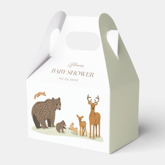 Woodland Forest Animals Baby Dusche Party Geschenkschachtel (Vorderseite)