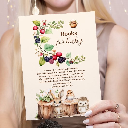 Woodland Forest Animals Baby Showbücher für Baby Begleitkarte