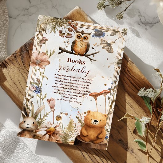 Woodland Forest Animals Baby Showbücher für Baby Begleitkarte