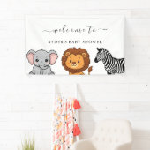 Woodland Forest Animals Baby Shower Banner (Insitu)