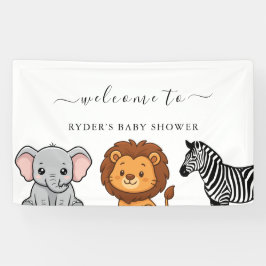 Woodland Forest Animals Baby Shower Banner