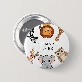 Woodland Forest Animals Baby Shower Button