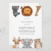 Woodland Forest Animals Baby Shower Einladung (Vorne/Hinten)