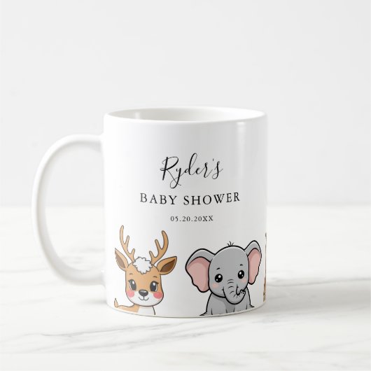 Woodland Forest Animals Baby Shower Kaffeetasse (Links)