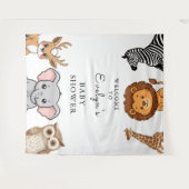 Woodland Forest Animals Baby Shower Wandteppich (Vorderseite (Horizontal))