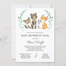 Woodland Forest Animals Baby Showroom by Mail Einladung