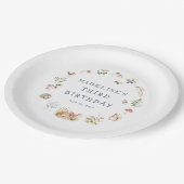 Woodland Forest Animals Birthday Napkins Pappteller (Schrägansicht)