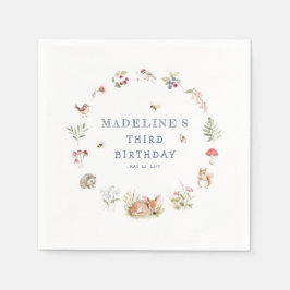 Woodland Forest Animals Birthday Napkins Serviette