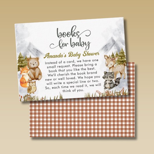 Woodland Forest Animals Books for Baby Shower Begleitkarte