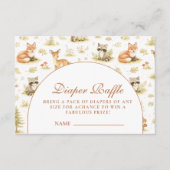 Woodland Forest Animals Diapper Raffle Begleitkarte (Vorderseite)